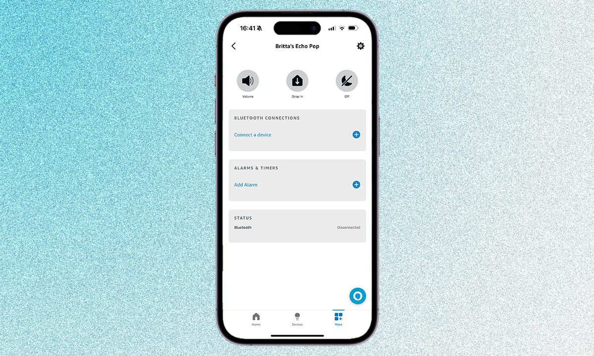 Echo Dot settings on Alexa app