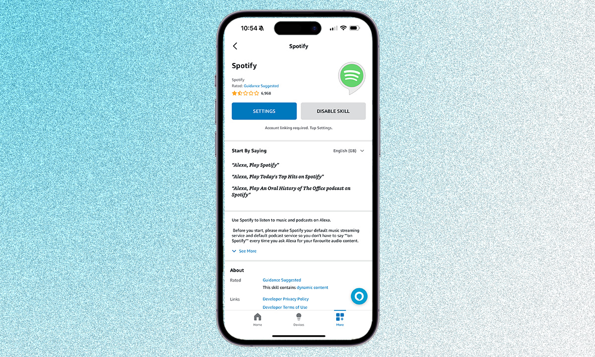 Spotify Skill on Alexa app