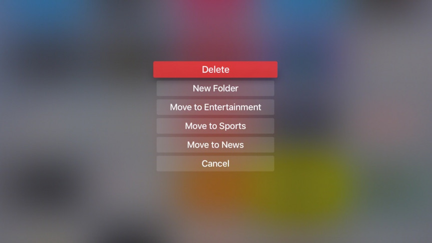 manage folders apple tv