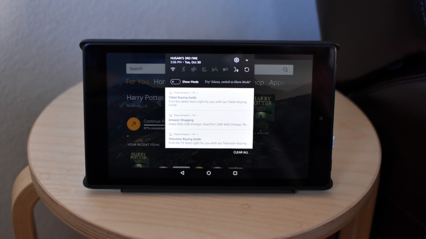Turn on Show Mode on Amazon Fire Tablet