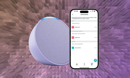 Change default music streaming service screenshot on iPhone next to Echo Dot