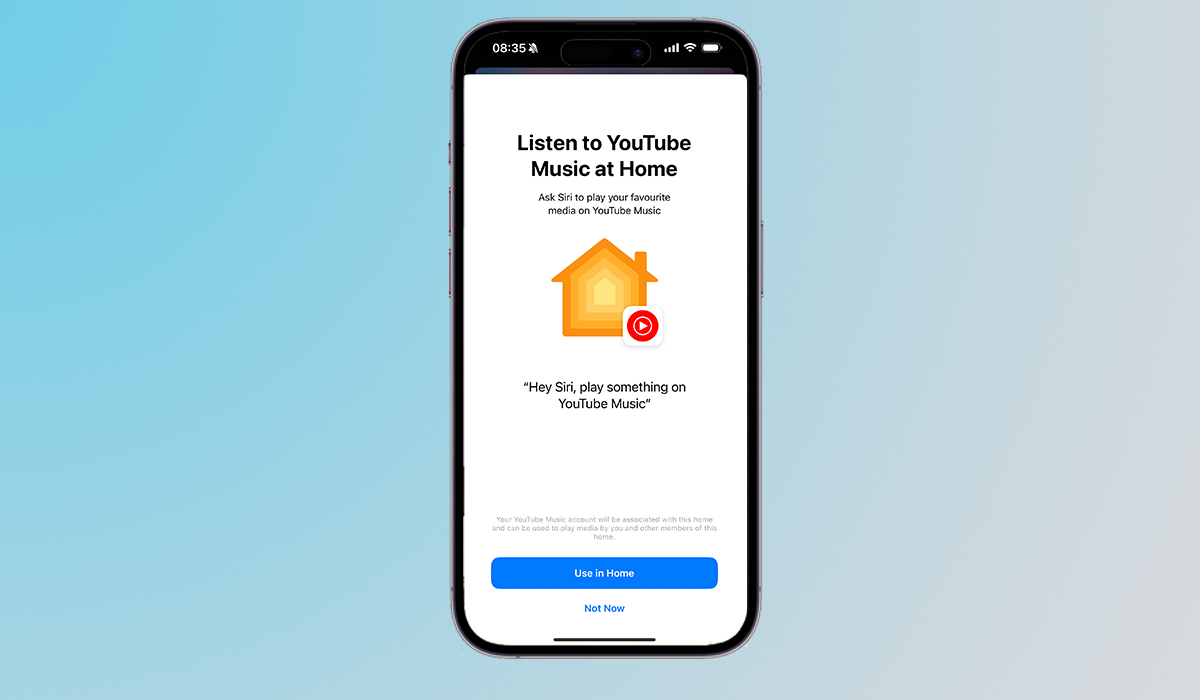 Use in Home HomePod screen for YouTube Music