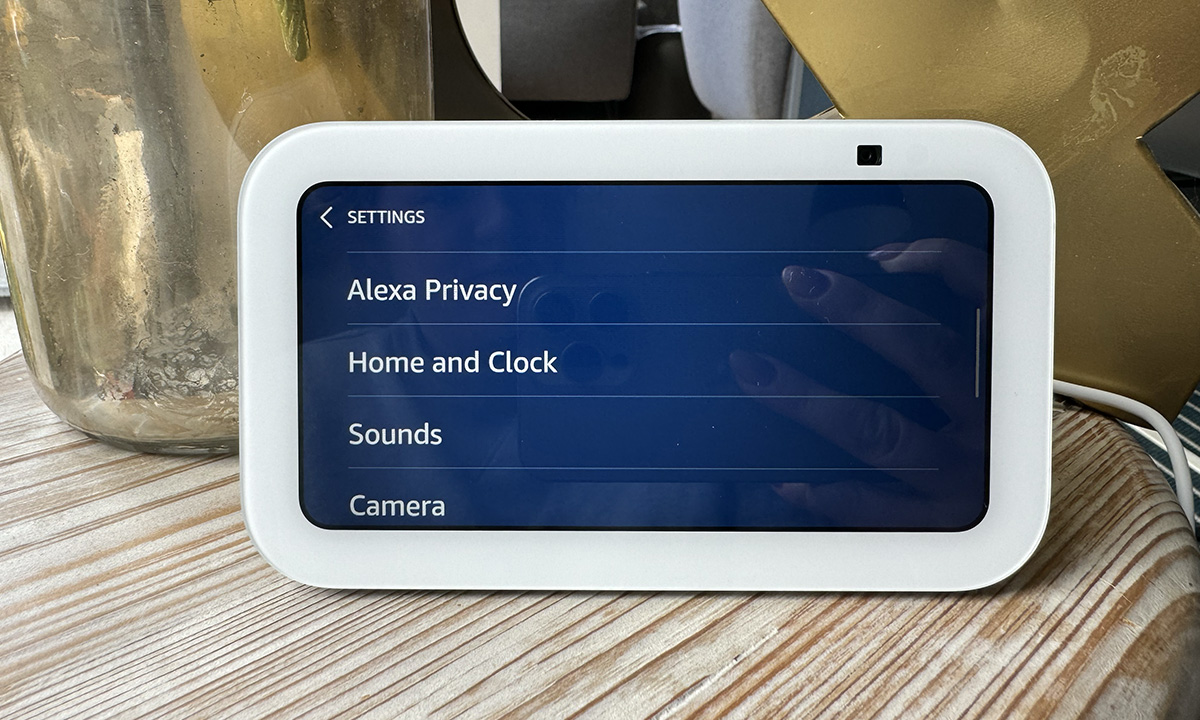Home, Clock and camera settings on Echo Show