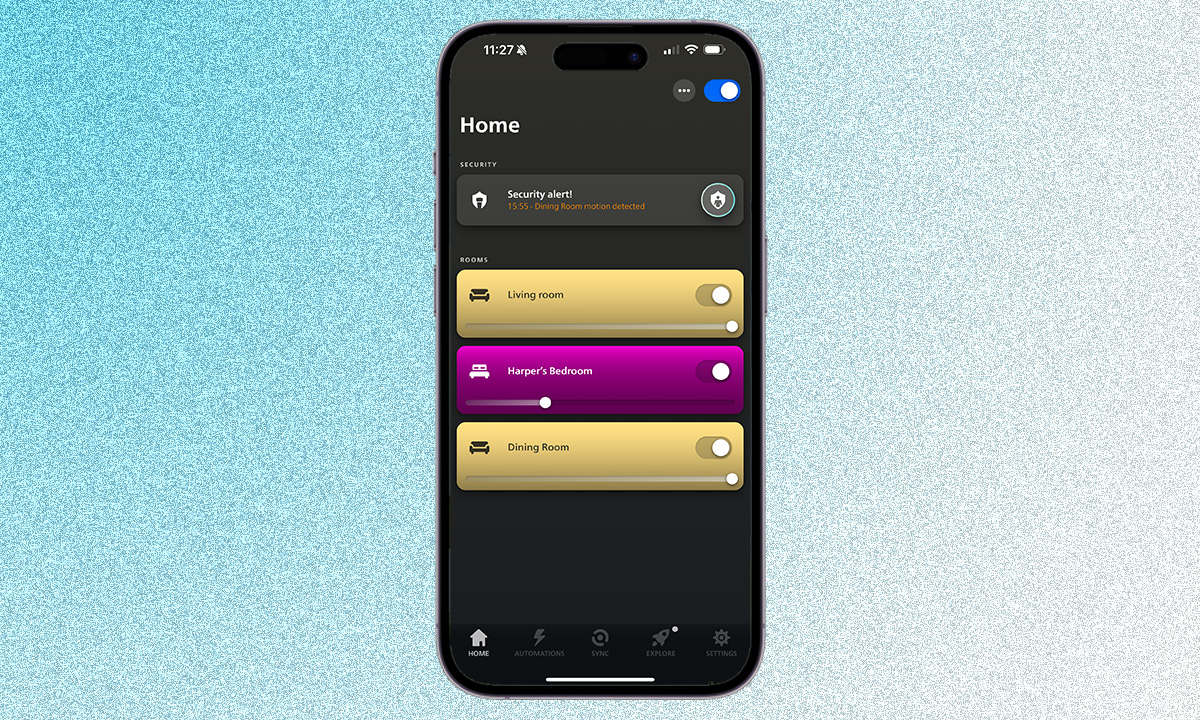 Philips Hue Secure settings on iPhone