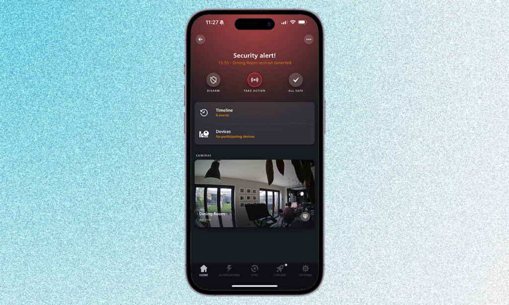Philips Hue Secure view on iPhone
