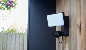 Philips Hue Secure Floodlight Camera side view