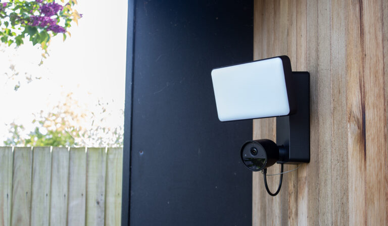 Philips Hue Secure Floodlight Camera side view