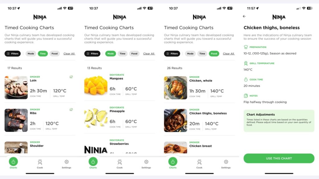 Ninja Woodfire Connect XL recipes in apps