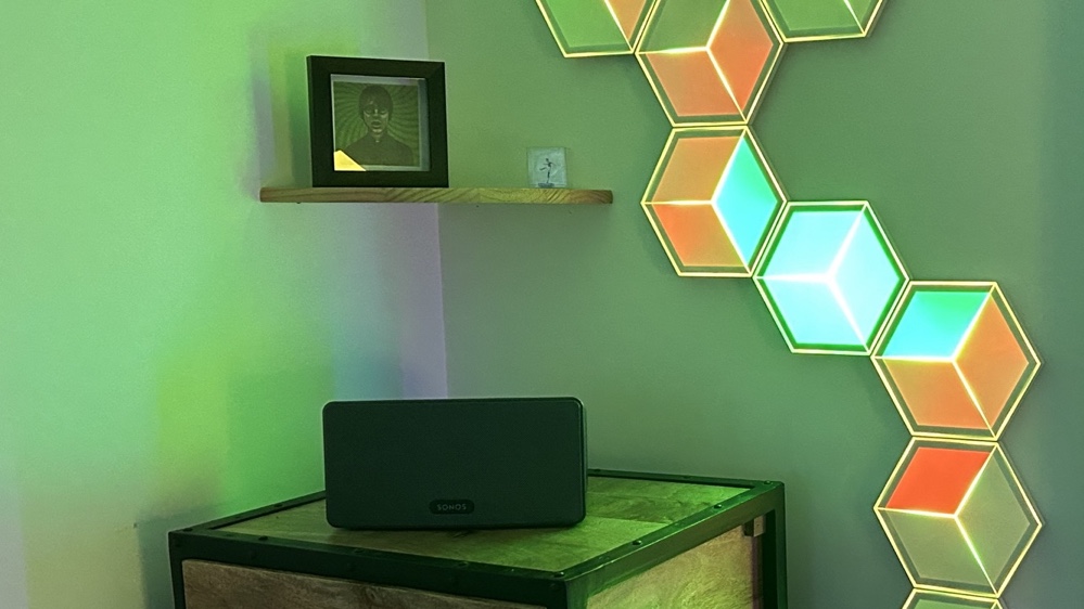 Govee Glide Hexagon Light Panels Ultra orange and green