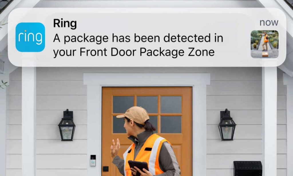Package alert on Ring Video Doorbell with Ring Protect