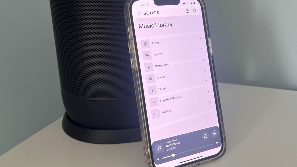 Music library on the new Sonos app, Sonos Move speaker